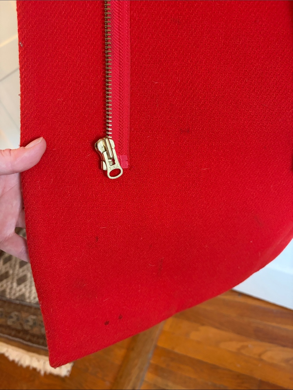 J. Crew Bright Red Wool Zip-Front Coat - Picture 3 of 4